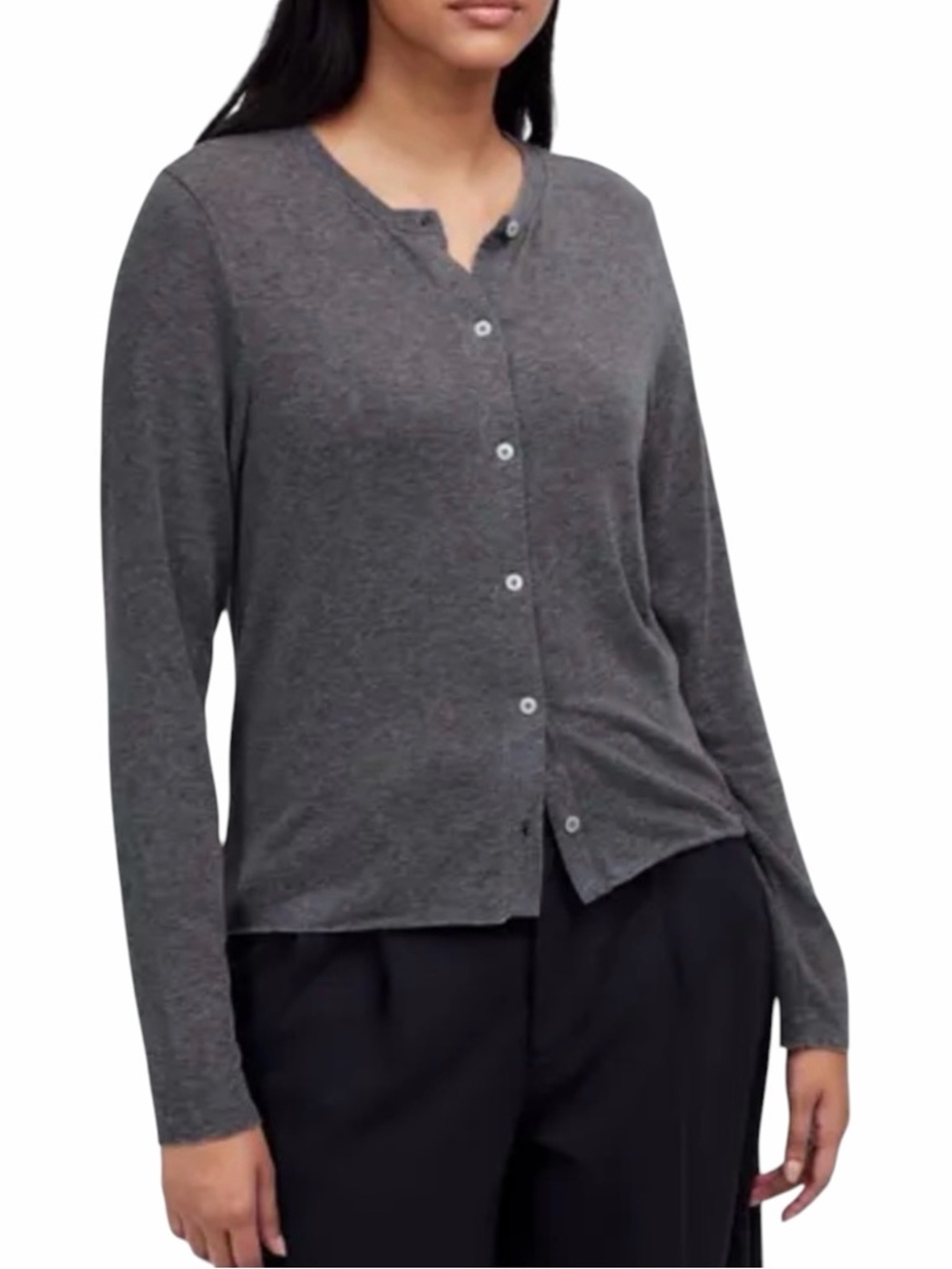 Banana Republic Charcoal Gray Knit Crewneck Cardigan - Like New - XL
